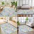 thumbnail image 4 of Large Area Rugs 6'x9', Blue Spring Floral Carpet Runner Indoor Outdoor Rugs Home Decor Aesthetic, Elegant Farmhouse Flowers Birds Watercolor Non Slip Mats Washable Accent Rug for Living Room Bedroom, 4 of 8