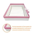 thumbnail image 4 of Bellemave Full Size Floor Bed with Stairs and Fence Guardrails Floor Bed Frame with Bed Slats PU Leather Upholstered Daybed (Full, Pink + White), 4 of 10