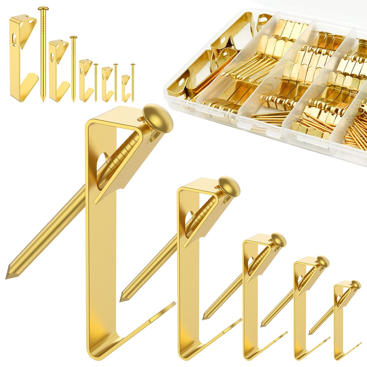 NKTIER 136Pcs Picture Hangers 5 Sizes Picture Hanging Kits 10/20/30/50