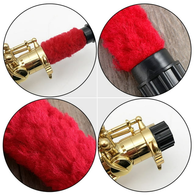 Raindrops Brosse en Nylon Rouge pour Saxophone 1 Pce avec Forte Absorption d'Eau pour Soin des Instruments de Musique