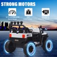 thumbnail image 4 of HICOMILA 24V  Ride on Car Toy, 4WD Motors Electric Cars, 2-seater Electric Car with Remote Control, Colorful LED Lights, Adjustable Speed, USB port, MP3, Suitable for teens, White, 4 of 13