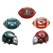 Eagles vs. Chiefs Football Helmet Super Bowl Big Game LVII 57 Party Bouquet Foil 5 Piece Balloon Pack NFC AFC