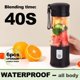 thumbnail image 2 of Licuadora portátil, taza de jugo de viaje USB, máquina mezcladora de alimentos para bebés, licuadora personal con 6 cuchillas actualizadas con potente motor, batería recargable de 4000 mAh, botella de, 2 of 5