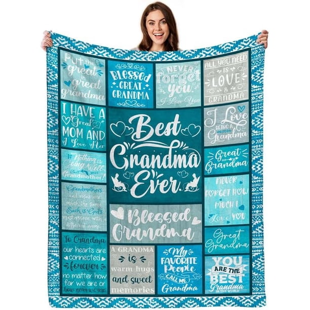 LHSHID Grandma Gifts Sherpa Fleece Blanket Grandma Birthday Gifts for Grandma New Grandma Gifts Grandma Blanket from Grandkids 60"x80"