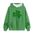 thumbnail image 3 of Sudadera con capucha para niños, camiseta de manga larga con estampado del Día de San Patricio para niños y mayores, sudadera con capucha para niña, parte superior de poliéster., 3 of 4