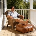 thumbnail image 4 of Square Faux Leather Ottoman, 45×45×15cm Storage Footstool, Multifunctional Footrest Pouf, 4 of 6