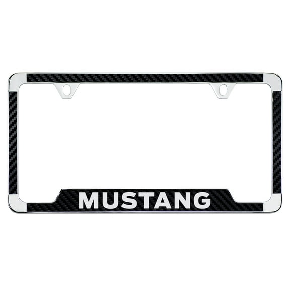 Ford Mustang Black Simulated Carbon Fiber License Plate Frame Holder