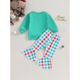 thumbnail image 5 of Christmas Outfits Toddler Letter Print Long Sleeve Sweatshirts + Plaid Flare Pant Sets 6M 9M 12M 18M 24M 3Y Kids Autumn Clothes, 5 of 10