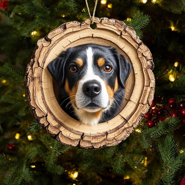 Adorno Navideño Acrílico Ovalado con Animales | Decoración Navideña con Estampado de Animales Del Bosque | Adorno Colgante Acrílico Duradero | Decoración Rústica para Árbol de Navidad | Caja de Regal