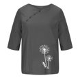 thumbnail image 4 of Birdeem Blouses pour Femmes T-Shirt Imprimé Manches Courtes Blouse Col Rond Hauts Décontractés, 4 of 12