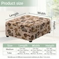 thumbnail image 7 of Xoenoiee Dachshund Coffee Chocolate Print Stretch Square Ottoman Cover Folding Storage Stool Furniture Protector Soft Square Slipcover with Elastic Bottom, S, 7 of 7