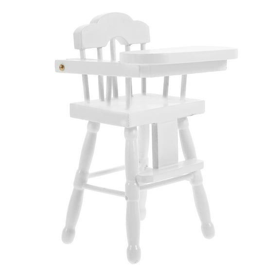 LULULION Miniature Dollhouse Décor Wooden Highchair Model for Parents in DIY Mini House 1Pcs