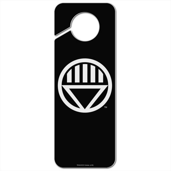 Green Lantern Blackest Night Black Lantern Logo Plastic Door Knob Hanger Sign