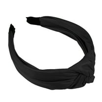Unique Bargains 1 Pcs Hairband for Women Faux Leather Knotted Headband Black 1.57 Inch Wide