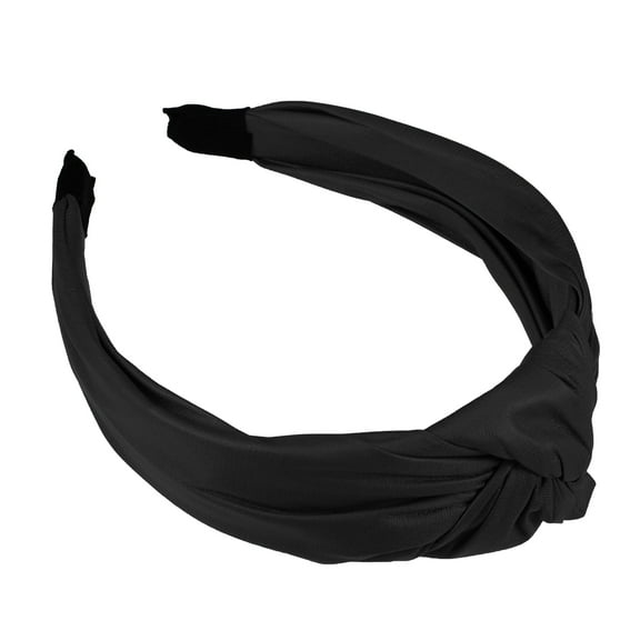 Unique Bargains 1 Pcs Hairband for Women Faux Leather Knotted Headband Black 1.57 Inch Wide