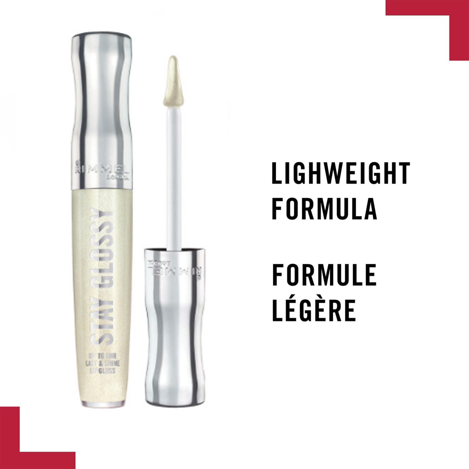 Rimmel Stay Glossy Lip Gloss, non sticky, lasts up to six hours, lip hugging applicator, made with Shine Extent technology, 100% Cruety-Free, 3D effect lip gloss