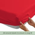 thumbnail image 5 of Elegant Comfort 4-Piece Microfiber Bed Sheet Set, Full, Red - Deep Pocket, 5 of 10