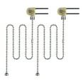 thumbnail image 5 of Uxcell 20inch Fan Light Switch with Chrome Pull Chain Chrome White 2 sets, 5 of 5