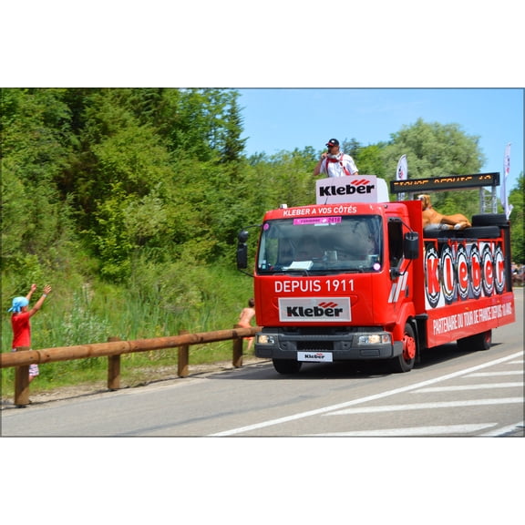 24"x36" Gallery Poster, 2014 Tour de France. Caravane Kleber 3. Free image Spielvogel. Zero copyright