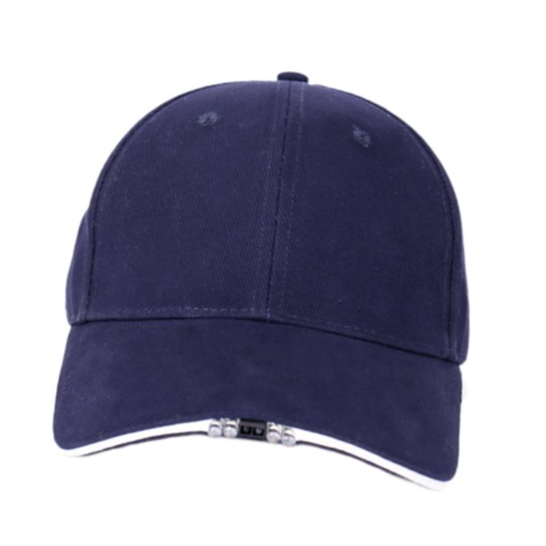 Gorra de béisbol con luz LED, linterna frontal portátil y brillante, ideal para pesca. Azul