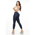 thumbnail image 4 of Pantalón Dama básico mezclilla Jeans Mujer Push Up skinny azul oscuro 9, 4 of 6