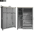 thumbnail image 5 of BARONAGE Three Door Storage Wardrobe with Cabinets and Two Hanging Rods, Gray, 5 of 9