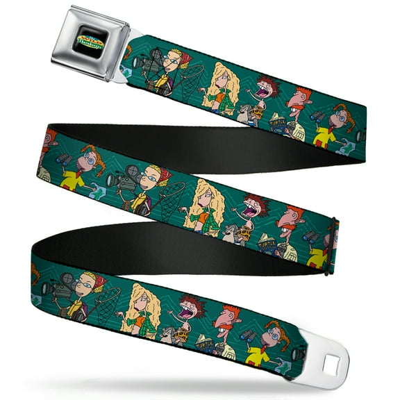 Nickelodeon Belt, Seatbelt Buckle Belt, The Wild Thornberrys Family Pose Teals, 30 to 44 Inches