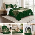 thumbnail image 6 of Quilts King Size Bedding Set, Green Christmas Lightweight Quilted Comforter, Xmas Snowflake Trees Balls Winter Rustic Soft Reversible Bedspread Coverlet with Pillow Covers for All Season, 96" x 106", 6 of 9