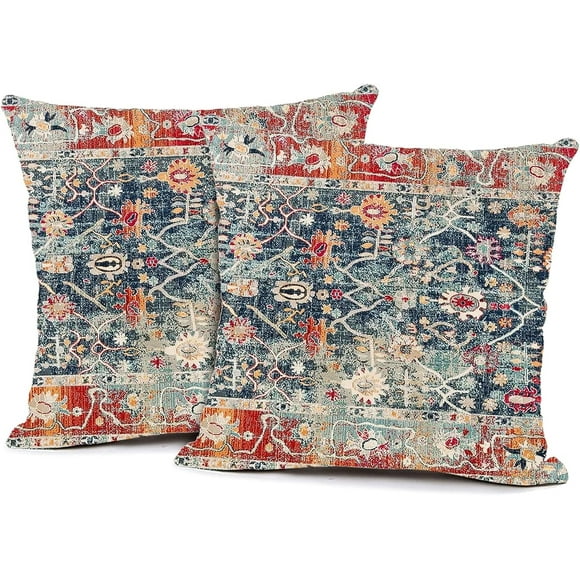 Set of 2 Turkish Persian Style Pillow Covers Without Insert 20''x20'' Pillow Case for Home Decorative Cushion Cover Men Women Boy Girl Room Cushion Cover for Home