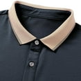 thumbnail image 3 of Mens Shirt Stylish Lapel Collar Short Sleeve Shirt for Fishing Indoor Party Gray M, 3 of 9