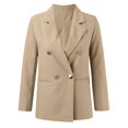 thumbnail image 5 of Women's Casual Blazers Long Sleeve Open Front Solid Business Work Office Jackets Lapel Elegant Loose Fit Coat with Pockets Z003-Khaki L, 5 of 7