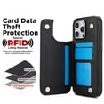 thumbnail image 4 of Compatible for iPhone 16 Pro Case Wallet with RFID Blocking Credit Card Holder, Flip Premium PU Leather Magnetic Clasp Kickstand Elgant Shockproof Protective Cover for iPhone 16 Pro, Black, 4 of 8