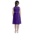 thumbnail image 3 of Oyolan Kids Girls Lace Sequins Chiffon Belted Flower Girls Dress Pageant Wedding Bridemaid Dress Purple 16, 3 of 6