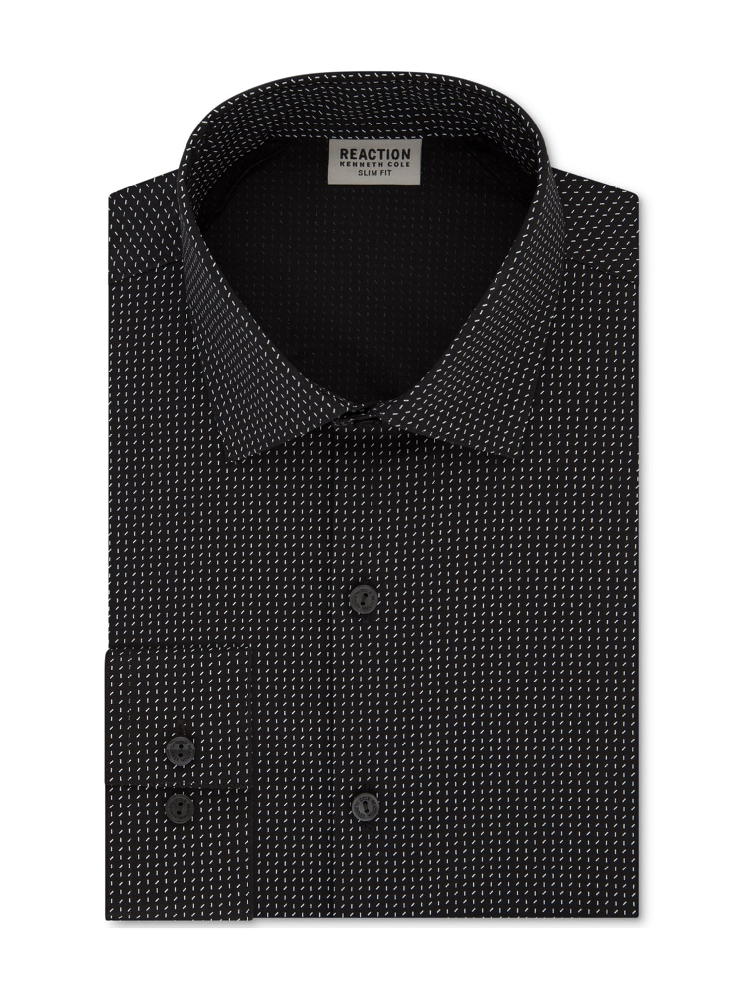 Kenneth Cole Mens Slim Fit Check Spread Collar Dress Shirt