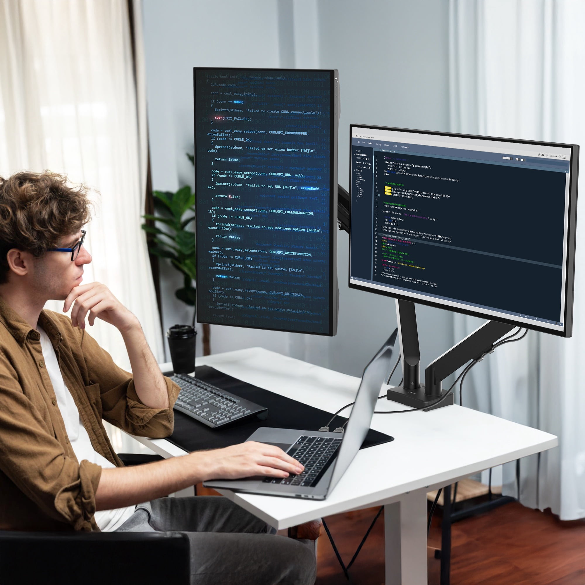 j5create, Ergonomic Dual Monitor Mount for Maximum 32" Screen, JTSA106