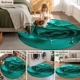 thumbnail image 5 of Round Rugs 5Ft, Green Rose Round Area Rug Washable Indoor Throw Carpet, Elegance Fantasy Flowers Romantic Soft Non Slip Circle Rug for Cabinet Bathroom Home Decor Aesthetic, 5 of 8
