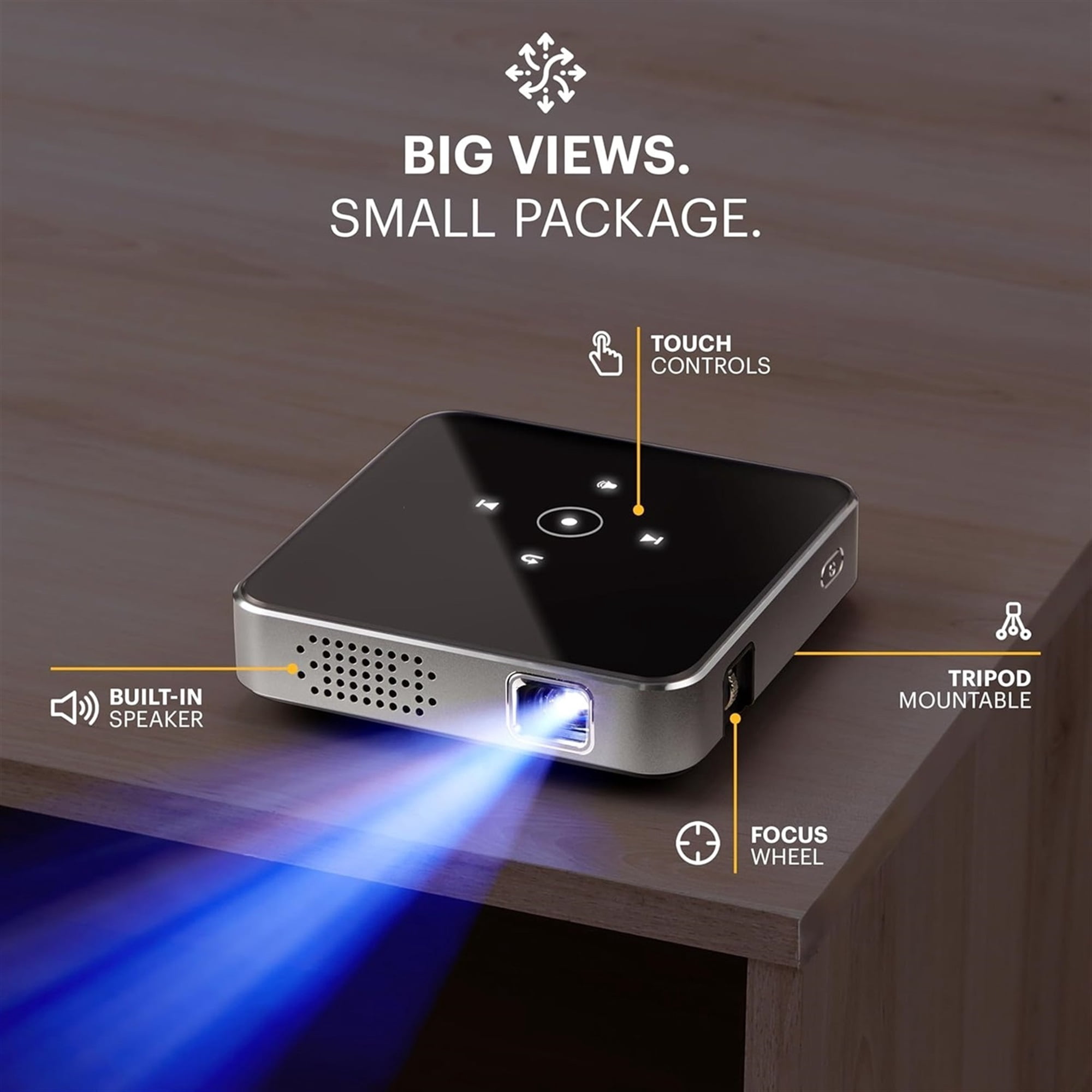 Kodak Luma 75 Ultra Mini Projector, Portable Pico Projector with Carrying Case (Black)