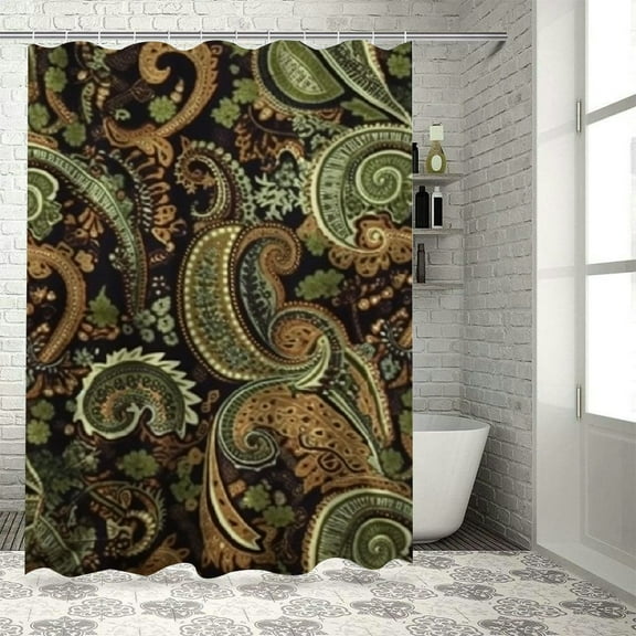 BCIIG Bathroom Decor Set Colorful Luxurious Graphic Print Polyester Fabric Fashion Shower Curtain Set with Hooks Home Bathtubs Decoration 36x72