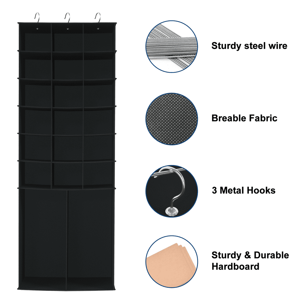 Hanging Shoe Rack Shoe Shelf Shoe Storage Organizer with Mesh Pockets, 20 Section Closet Organizer Taller Shoes Boots Organizer