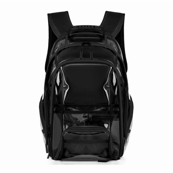 Schoolbag*1 Trendy Cool Clear Backpack Pvc Plastic Transparent Backpack with Ruggedly Shoulder Straps Teenagers Women Men for Stadium School College Travel Work Hiking
