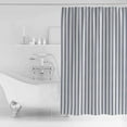 thumbnail image 2 of Navy Blue Striped Shower Curtain Set with Hooks, Navy Blue White Stripes Farmhouse Waterproof Polyester Fabric Stall Shower Curtains for Bathroom 72"W x 72"L (Pack of 1), 2 of 5