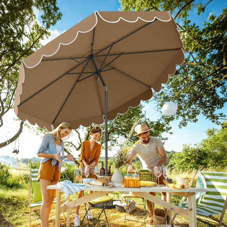 10 feet patio umbrella ft with Push Button Tilt and Crank-Turquoise Sit comfortably under the sun with these Coffee Brown 10 Ft Patio Offset Cantilever Umbrellas Demifill 10 Feet Patio Umbrella,