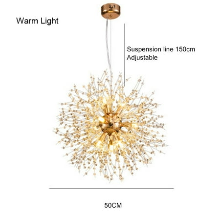 

Alexsix Round Shape Modern LED Dandelions Sputnik Chandelier Fireworkes Ceiling Pendant Lamp Fixtures for Home Living room(Gold Warm Light)