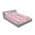 thumbnail image 2 of Sakura Fitted Sheet & Pillow Sham Set, Nude Color Palette Drawn Cherry Blossom Pattern with Lines Botany Art, Decorative Printed 3 Piece Bedding Decor, Queen, Rose Pale Pink Dried Rose, by Ambesonne, 2 of 2