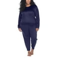 thumbnail image 5 of Honeydew Women's 2-Pc Super Soft Fleece Pajama Lounge Set (Navy, 3X), 5 of 7