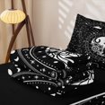 thumbnail image 5 of Erosebridal Yin Yang Cat Mandala Zipper Twin Comforter Sets with Fitted Sheet and 2 Pillowcases for Women Men, Black White Starry Sky Zipper Bedding Set, Black Reversible, 4-Piece, 5 of 7