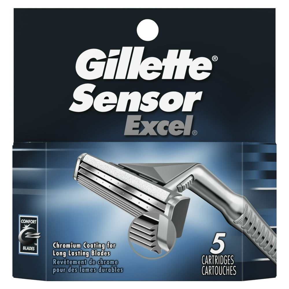 Gillette Sensor Excel Men's Razor Blade Refills - Pack of 5 - Walmart ...