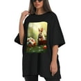 thumbnail image 4 of Plus Size Shirt for Women Black Tops for Women Short Sleeves Shirt for Women Easter T Shirt Oversized Shirt for Women S, 4 of 5