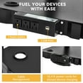 thumbnail image 2 of DWVO 4-Shelf Large AV Cart with 360° Swivel Wheels, 41" Metal Presentation Cart with Keyboard Tray and Drop Leaves, Rolling Media Cart w/ 16.4ft Extra-Long Cord, 2 Locking Brakes, Black, 2 of 6