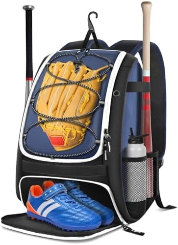 Voylla Baseball Bag, Softball Bag for Baseballgear & T-Ball Bat, Baseball Backpack with Shoes Compartment for Men/Women